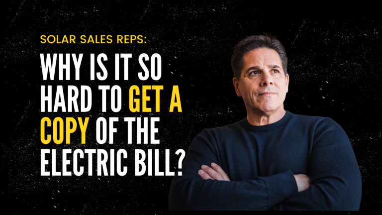 SOLAR SALES TRAINING ELECTRIC BILL