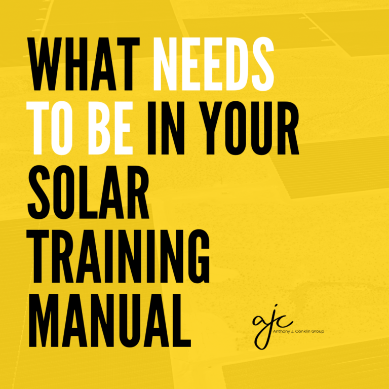 What Needs To Be In Your Solar Training Manual